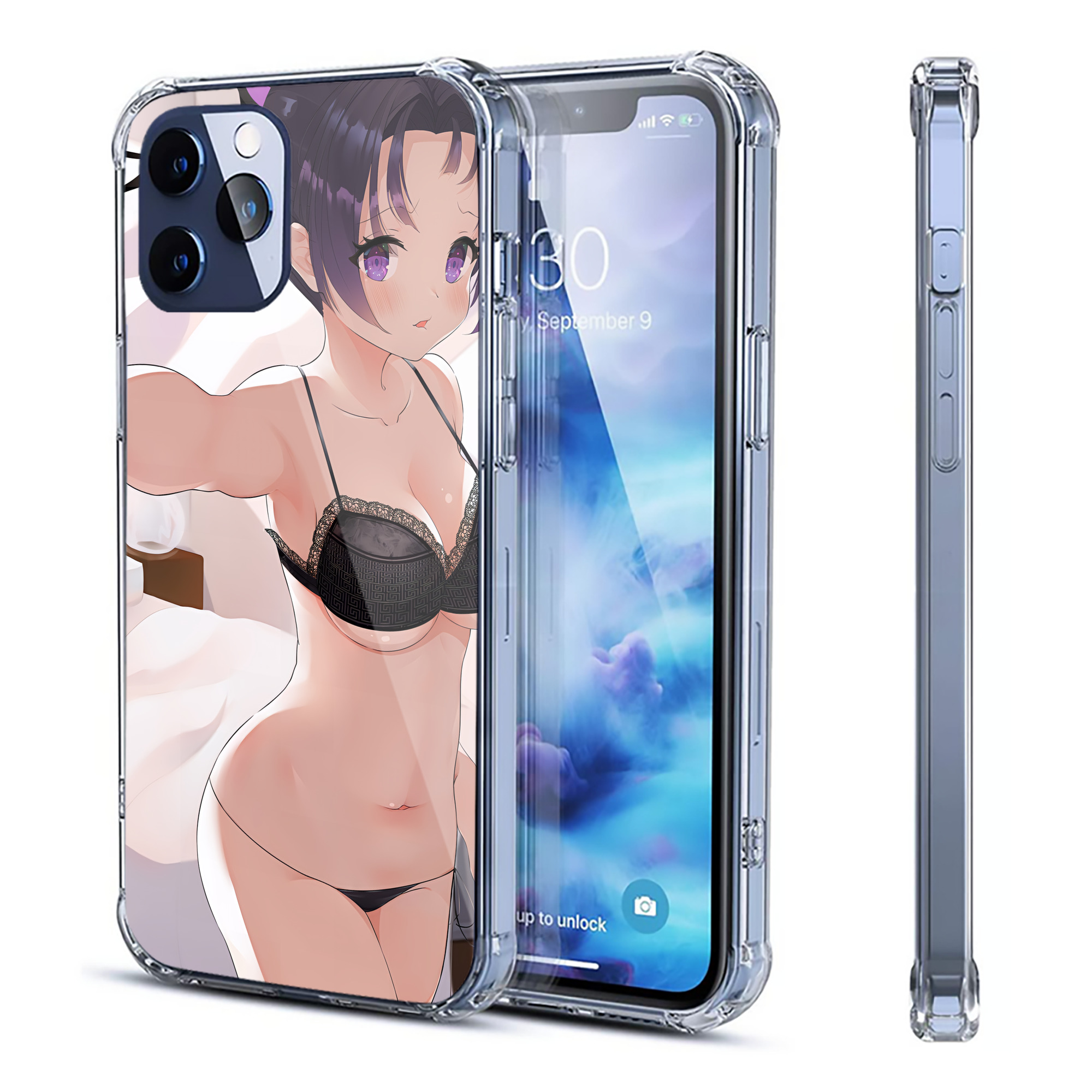 （画像用） 鬼滅の刃（きめつのやいば）蟲柱-胡蝶 しのぶ／こちょう しのぶ Kochou Shinobu 【iPhone 12シリーズ対応】透明スマホケース（クリアソフトケース）